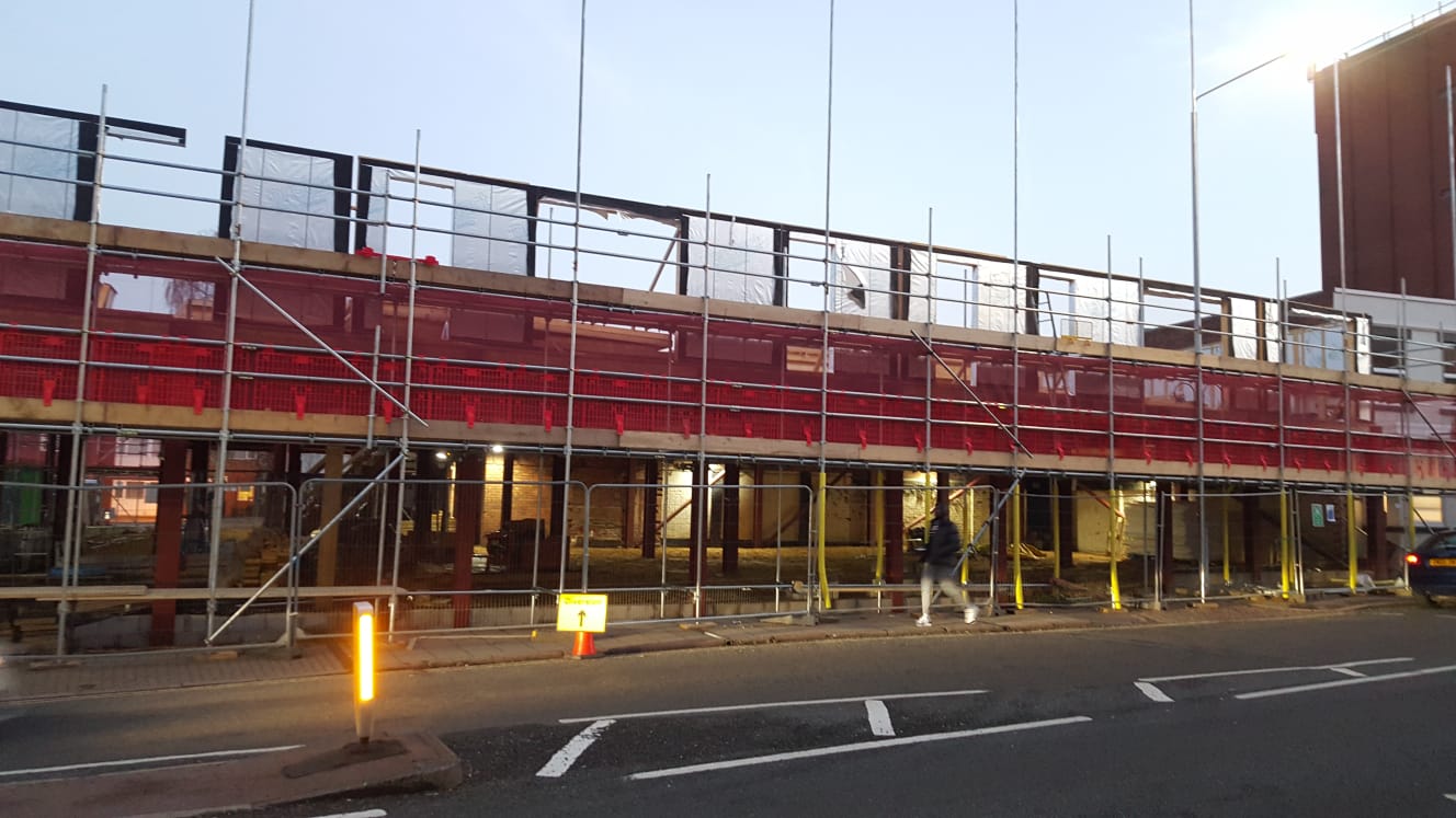 Upper level framing works at Loughborough